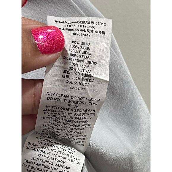 Tory Burch Silk Ruffle Shell Top Classic Light Blue - EUC 4 - Picture 6 of 9